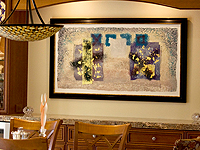 Residential dining room clients custom framing and mirror in San Diego